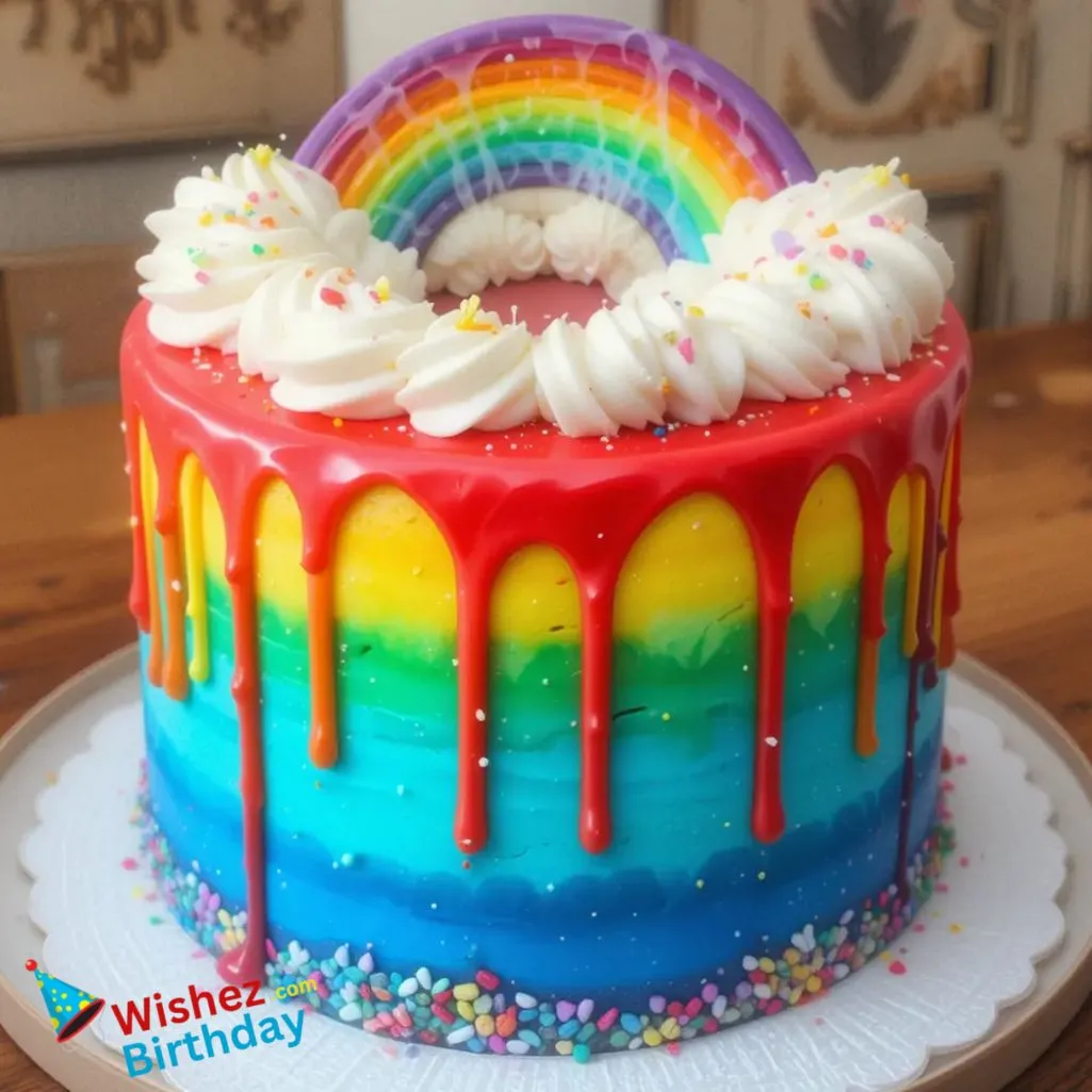 Rainbow Drip Cake