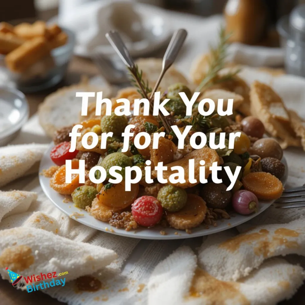 Thank You For Your Hospitality Message