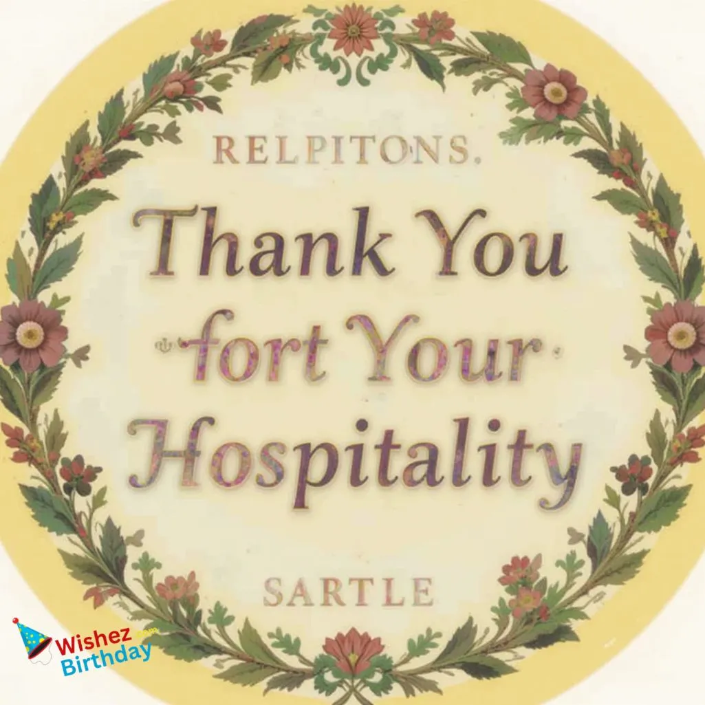 Thank You For Your Hospitality Reply