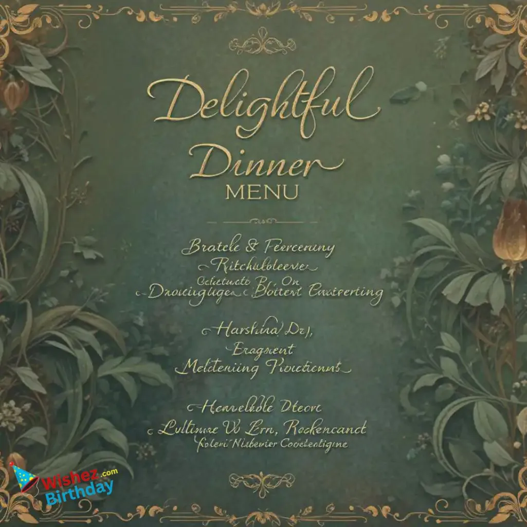 Delightful Dinner Menu