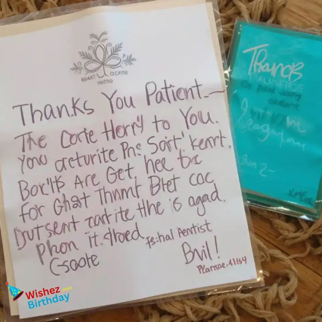 Note From Dentist To Patient