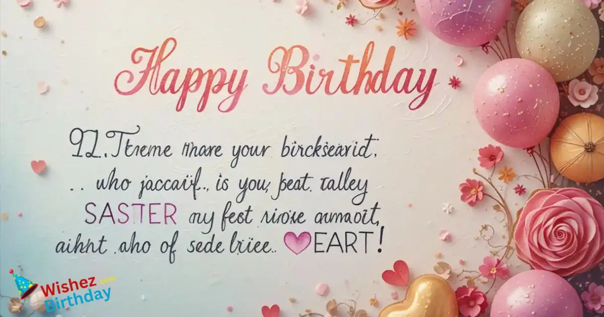 Birthday Paragraph For Sister